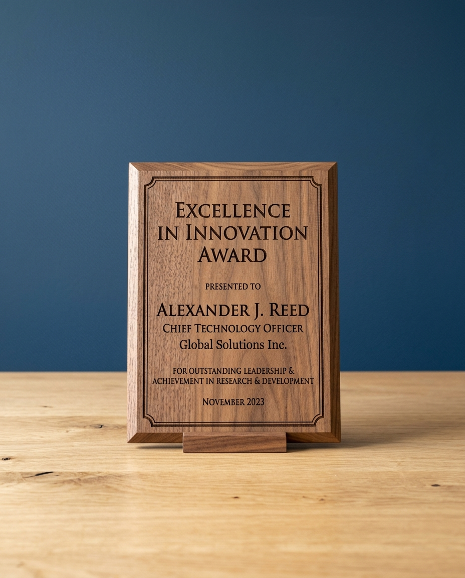 Custom Wooden plaque Award