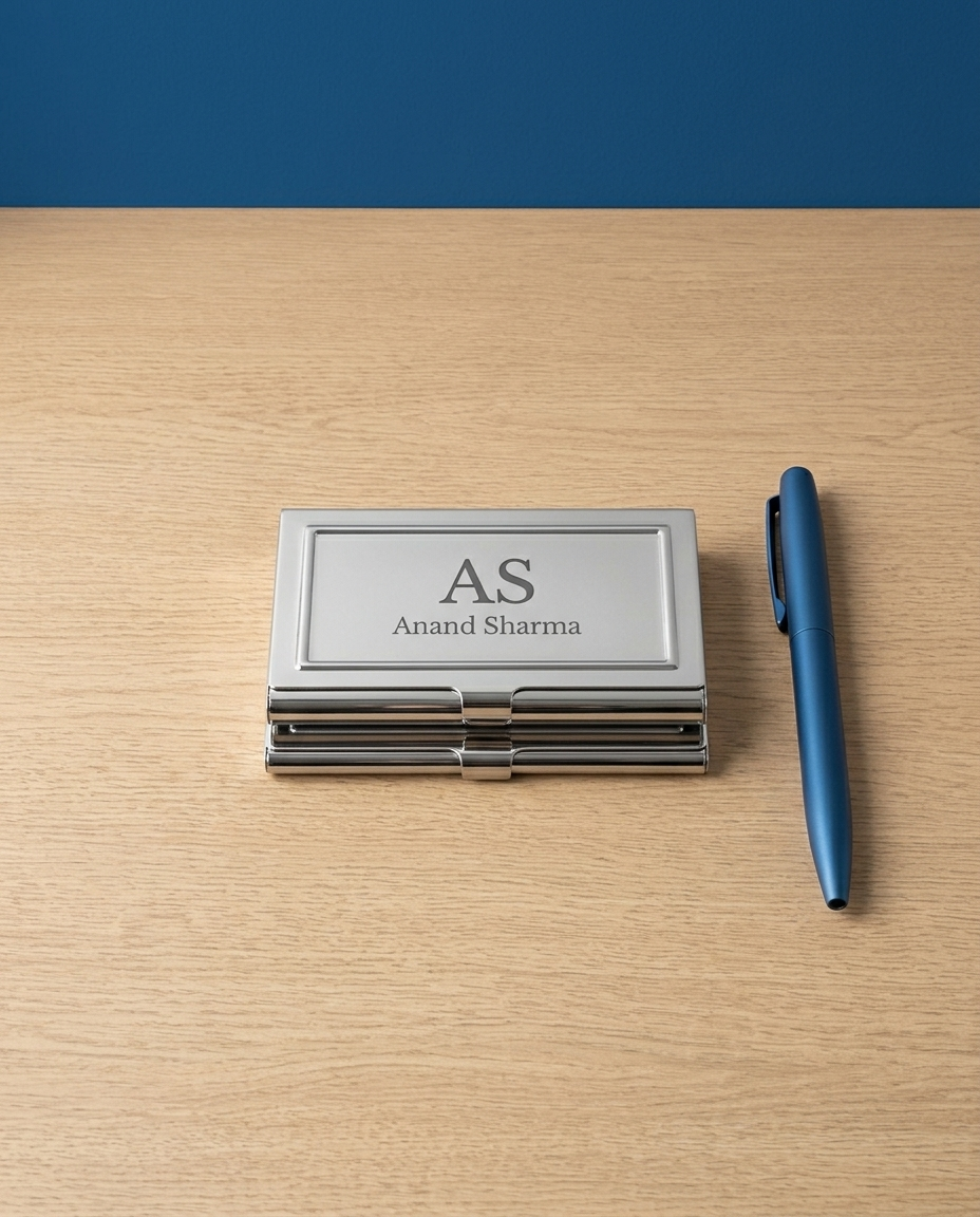 Engraved Metal Visiting Card Holder